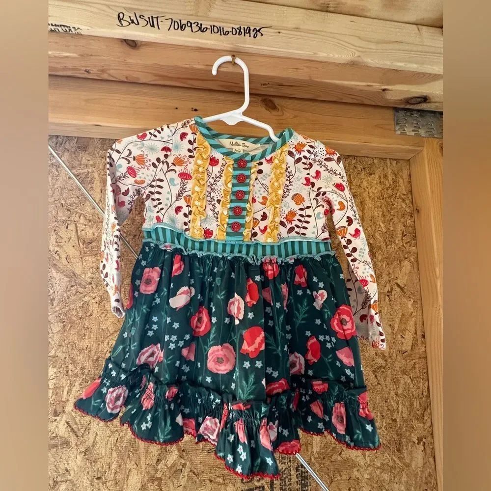 Matilda Jane Multicolor Floral Dress with Ruffle Detail